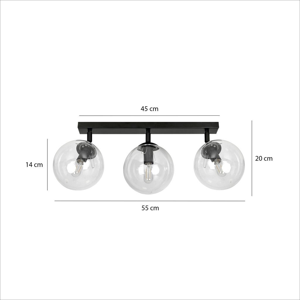 Kattovalaisin Emibig Tofi 3 BL/Transparent hinta ja tiedot | Kattovalaisimet | hobbyhall.fi