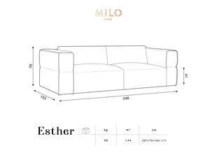Sohva Milo Casa Esther, 248x103x78 cm, harmaa hinta ja tiedot | Sohvat ja vuodesohvat | hobbyhall.fi