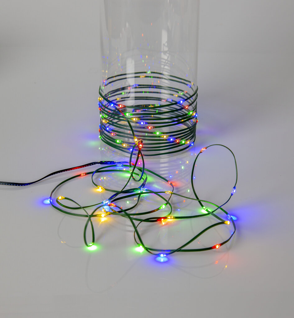 96 LED-lamppusarja värikäs 720cm 0,4W 3xAA Dew Drop Micro hinta ja tiedot | Jouluvalot | hobbyhall.fi