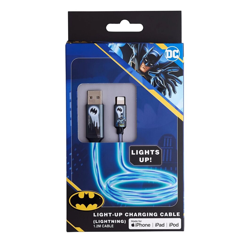 Valoisa latauskaapeli Batman liittimillä USB A - MFI, 1,2 m pitkä hinta ja tiedot | Puhelinkaapelit | hobbyhall.fi