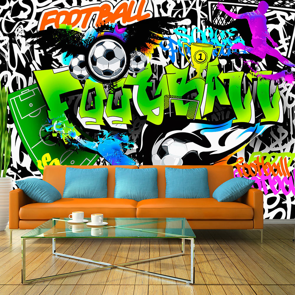 Valokuvatapetti - Football Graffiti 200x140 cm hinta ja tiedot | Valokuvatapetit | hobbyhall.fi