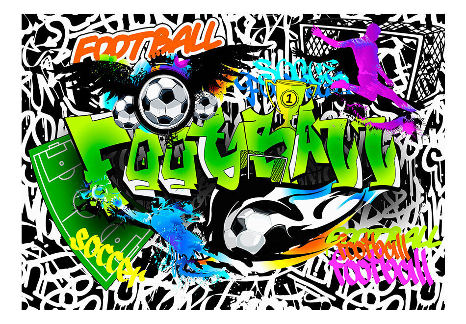 Valokuvatapetti - Football Graffiti 200x140 cm hinta ja tiedot | Valokuvatapetit | hobbyhall.fi