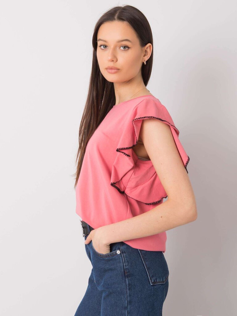 Vaaleanpunainen pusero koristeellisilla hihoilla hinta ja tiedot | Naisten paidat | hobbyhall.fi