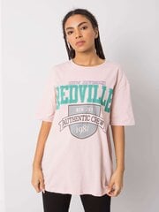 RUE PARIS Vaaleanpunainen naisten t-paita printillä hinta ja tiedot | Naisten paidat | hobbyhall.fi