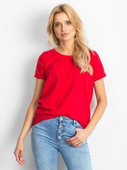 Naisten punainen puuvillainen t-paita hinta ja tiedot | Naisten paidat | hobbyhall.fi