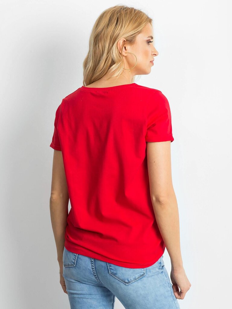 Naisten punainen puuvillainen t-paita hinta ja tiedot | Naisten paidat | hobbyhall.fi