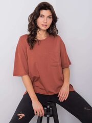 RUE PARIS Ruskea t-paita taskulla hinta ja tiedot | Naisten paidat | hobbyhall.fi