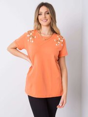Oranssi naisten t-paita, jossa kukkakirjonta hinta ja tiedot | Naisten paidat | hobbyhall.fi