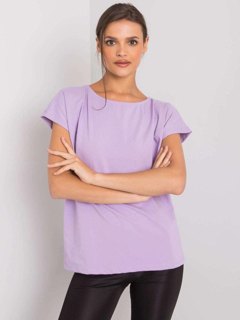 Vaalean violetti yksivärinen naisten t-paita hinta ja tiedot | Naisten paidat | hobbyhall.fi