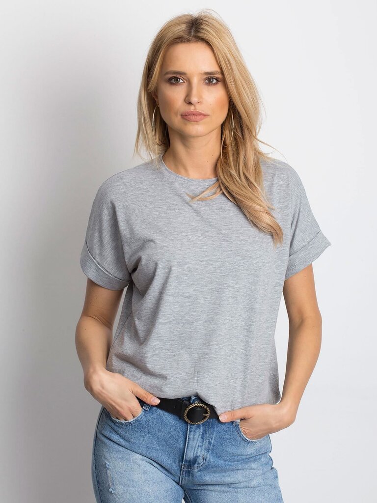 Naisten peruspuuvillainen t-paita harmaa hinta ja tiedot | Naisten paidat | hobbyhall.fi