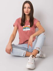 Pinkki puuvillainen naisten t-paita hinta ja tiedot | Naisten paidat | hobbyhall.fi