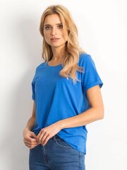 Basic tummansininen naisten puuvillainen t-paita hinta ja tiedot | Naisten paidat | hobbyhall.fi