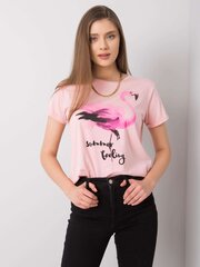 SUBLEVEL Vaaleanpunainen t-paita printillä hinta ja tiedot | Naisten paidat | hobbyhall.fi