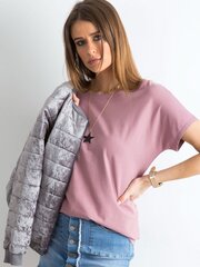 pinkki T-paita kaula-aukolla hinta ja tiedot | Naisten paidat | hobbyhall.fi