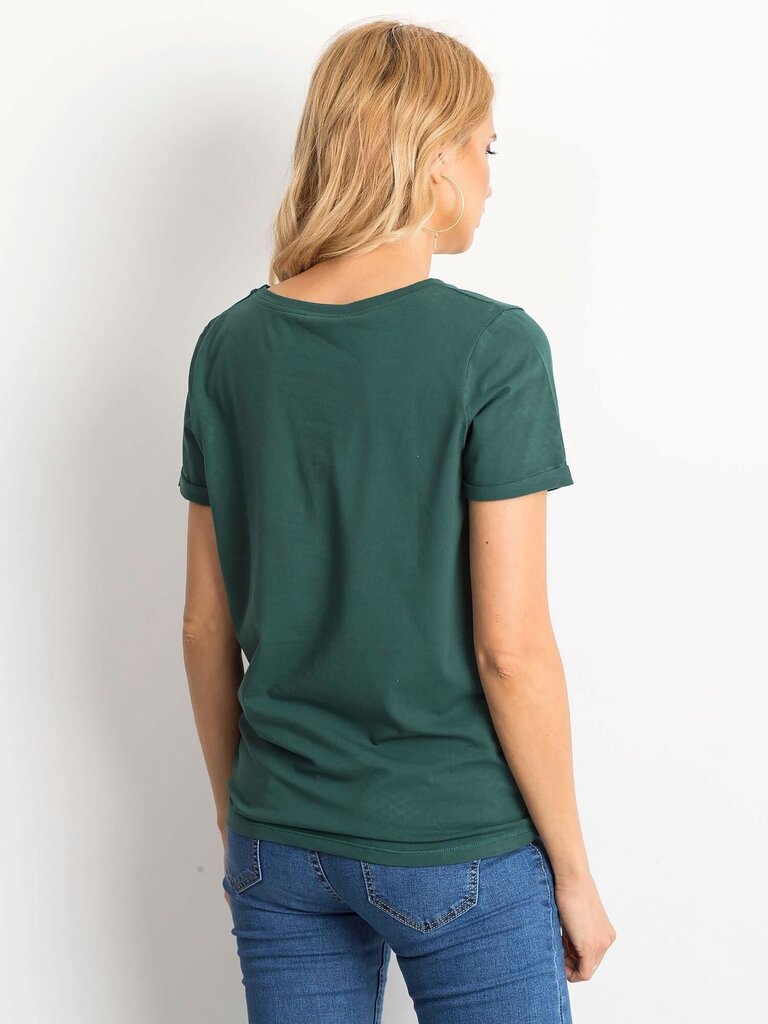 Naisten tummanvihreä puuvillainen t-paita hinta ja tiedot | Naisten paidat | hobbyhall.fi