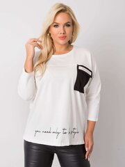 Ecru plus kokoinen pusero, jossa teksti ja tasku hinta ja tiedot | Naisten paidat | hobbyhall.fi