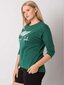 Tummanvihreä puuvillainen plus-kokoinen pusero, jossa painettu kuvio hinta ja tiedot | Naisten paidat | hobbyhall.fi