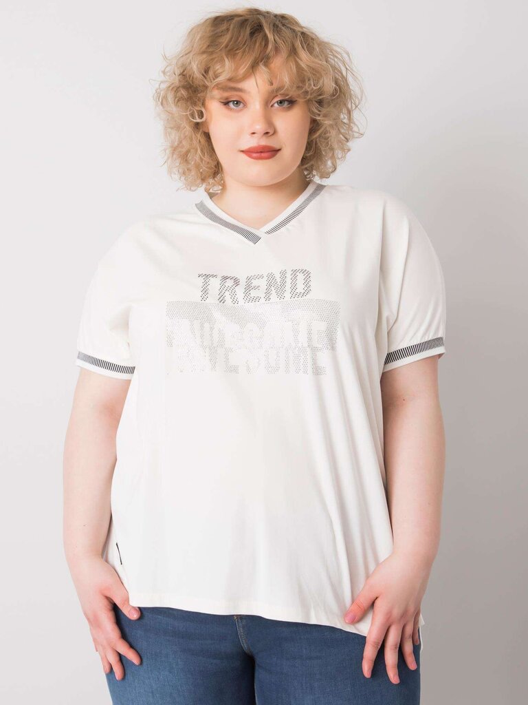 Naisten valkoinen plus size -pusero, jossa applikaatio hinta ja tiedot | Naisten paidat | hobbyhall.fi