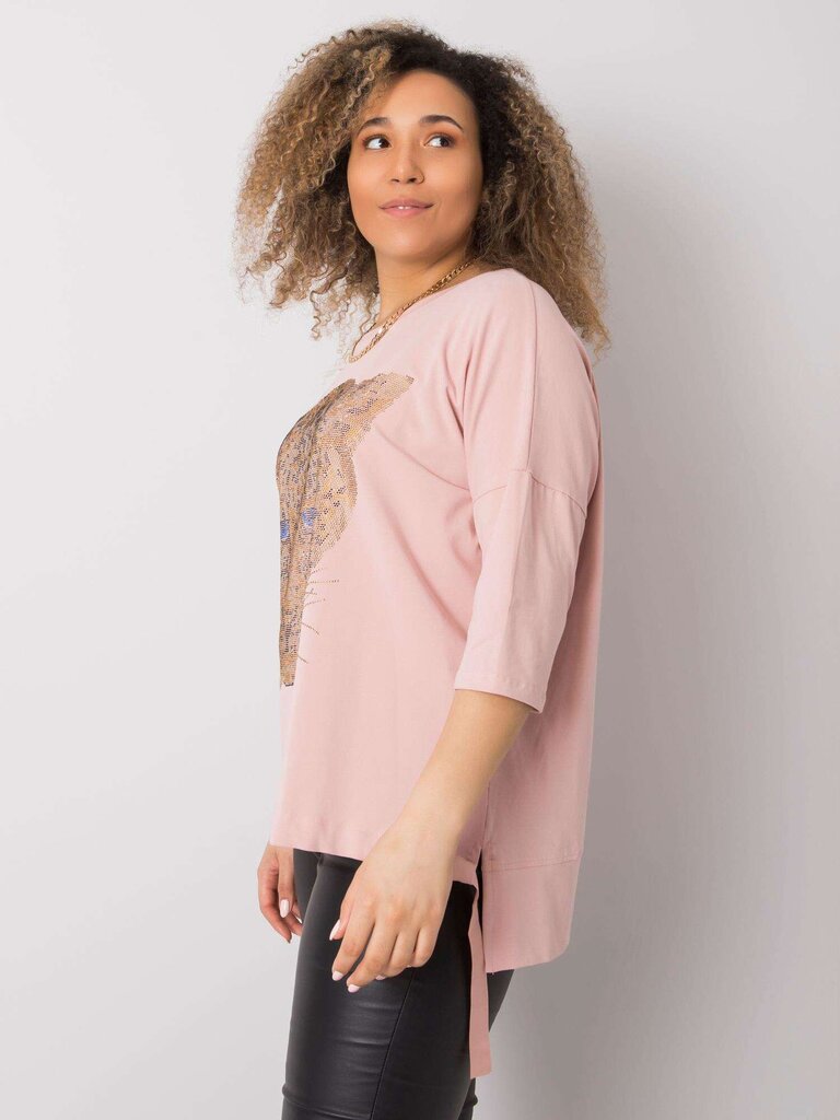 Naisten plus kokoinen pusero vaaleanpunaisella applikaatiolla hinta ja tiedot | Naisten paidat | hobbyhall.fi