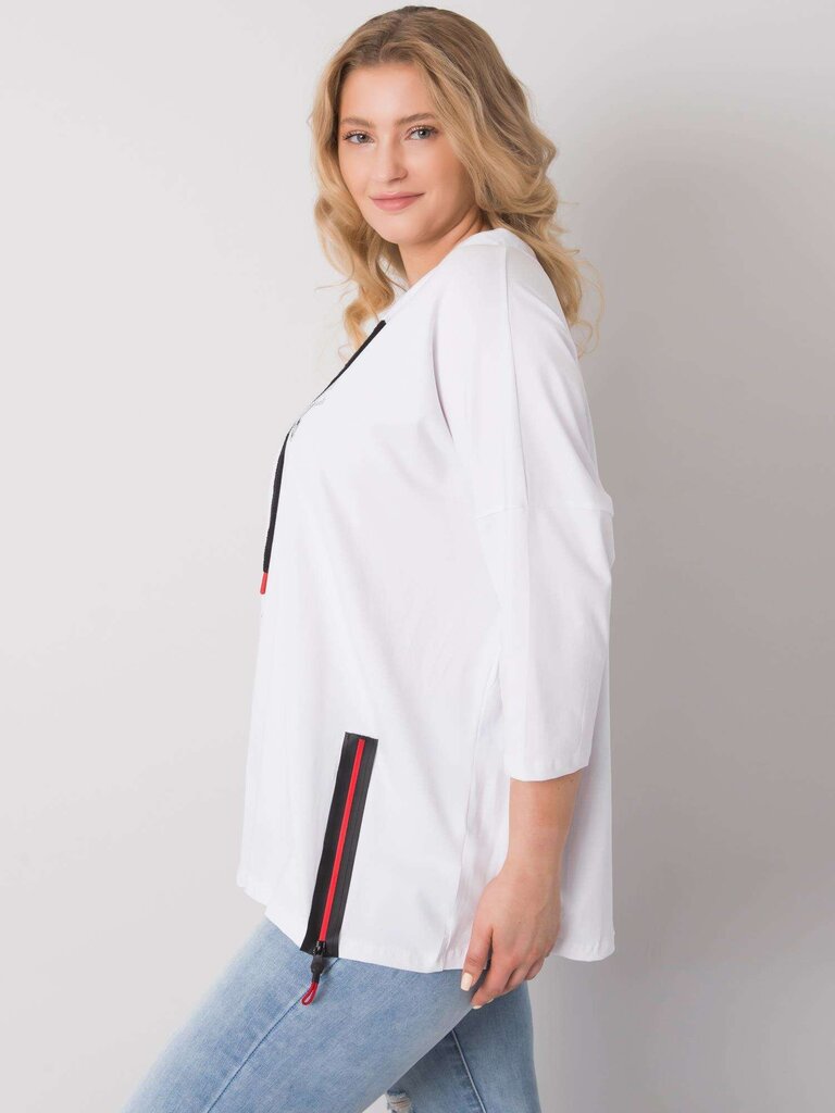 Plus-kokoinen valkoinen pusero kiiltävillä applikaatioilla hinta ja tiedot | Naisten paidat | hobbyhall.fi