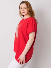 Punainen plus-kokoinen pusero printillä ja applikaatioilla hinta ja tiedot | Naisten paidat | hobbyhall.fi