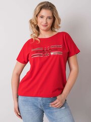 Plus-kokoinen punainen pusero koristeraidoilla hinta ja tiedot | Naisten paidat | hobbyhall.fi