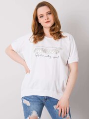 Plus-kokoinen valkoinen pusero, jossa teksti hinta ja tiedot | Naisten paidat | hobbyhall.fi