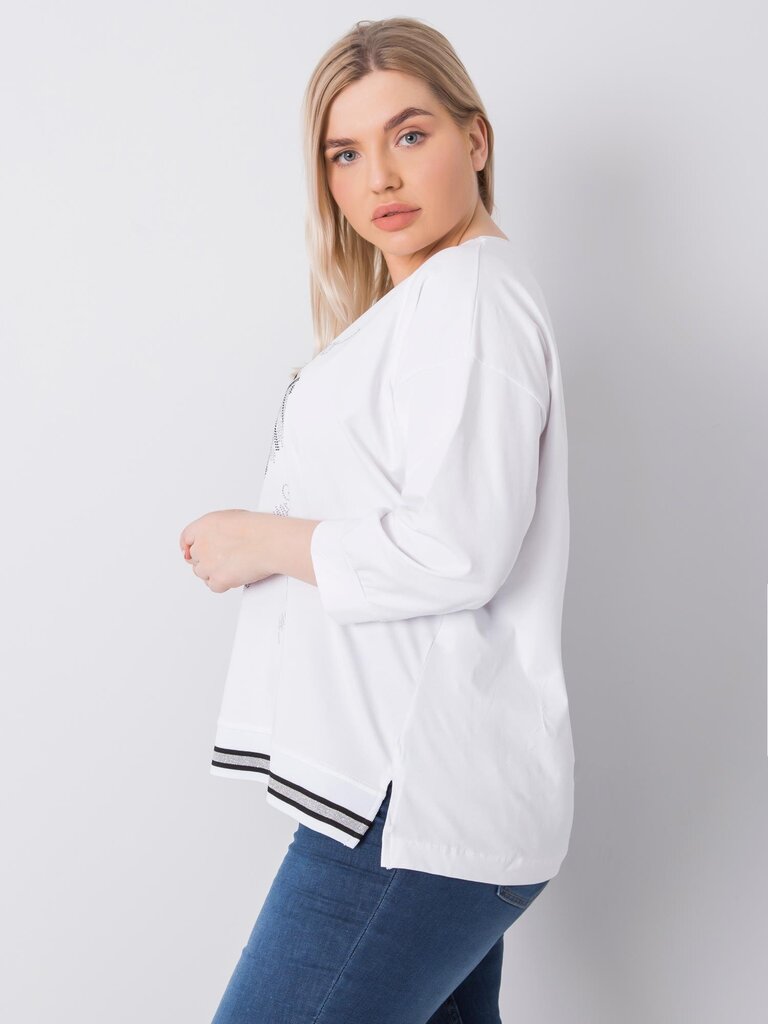 Plus kokoinen valkoinen pusero strassit hinta ja tiedot | Naisten paidat | hobbyhall.fi