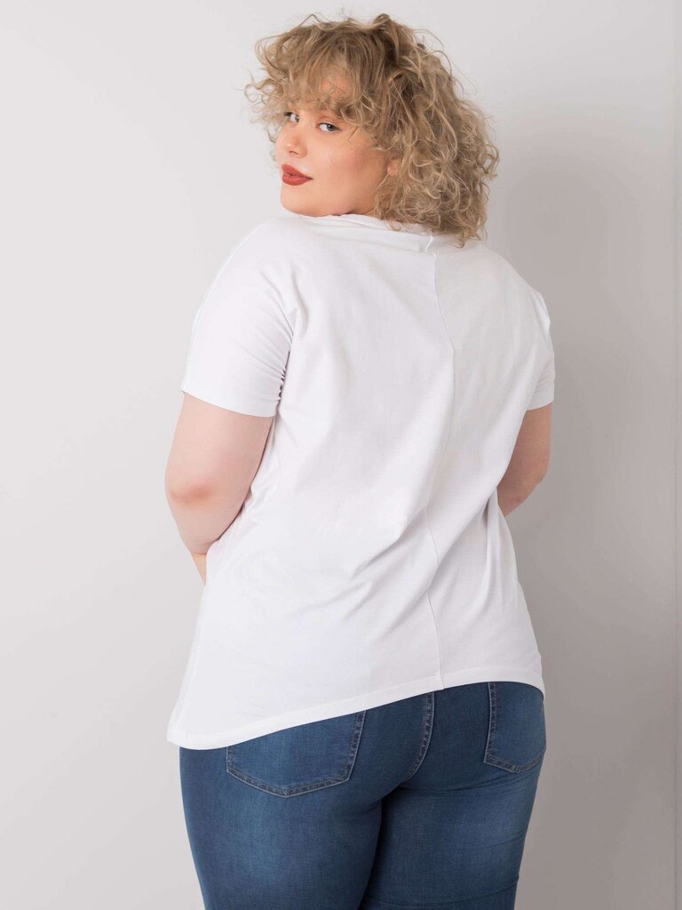 Plus-kokoinen valkoinen pusero printeillä hinta ja tiedot | Naisten paidat | hobbyhall.fi