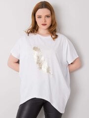 Plus-kokoinen valkoinen pusero printillä ja applikaatioilla hinta ja tiedot | Naisten paidat | hobbyhall.fi