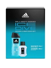 Lahjasetti Adidas Ice Dive miehille: EDT Hajuvesi, 50 ml + suihkugeeli, 250 ml hinta ja tiedot | Miesten hajuvedet | hobbyhall.fi