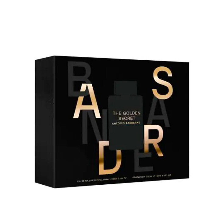 Antonio Banderas Golden Secret lahjasetti miehille: EDT 100 ml + deodorantti 150 ml hinta ja tiedot | Miesten hajuvedet | hobbyhall.fi