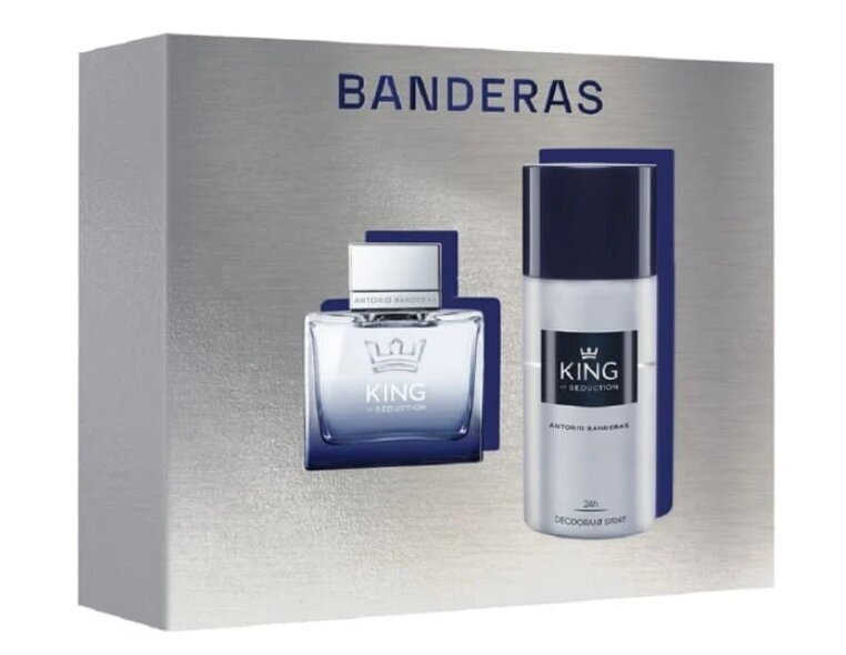 Antonio Banderas King Of Seduction lahjasetti miehille: EDT 100 ml + deodorantti 150 ml hinta ja tiedot | Miesten hajuvedet | hobbyhall.fi