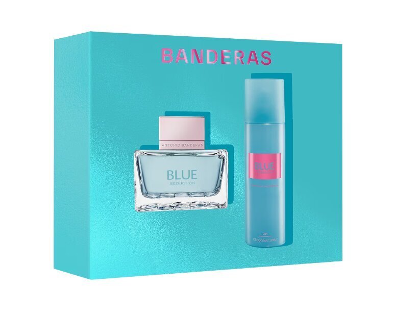 Antonio Banderas Blue Seduction Woman lahjasetti naisille: hajuvesi EDT, 80 ml + deodorantti, 150 ml hinta ja tiedot | Naisten hajuvedet | hobbyhall.fi