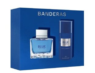 Antonio Banderas Blue Seduction lahjasetti miehille: EDT 100 ml + deodorantti 150 ml hinta ja tiedot | Antonio Banderas Hajuvedet ja kosmetiikka | hobbyhall.fi