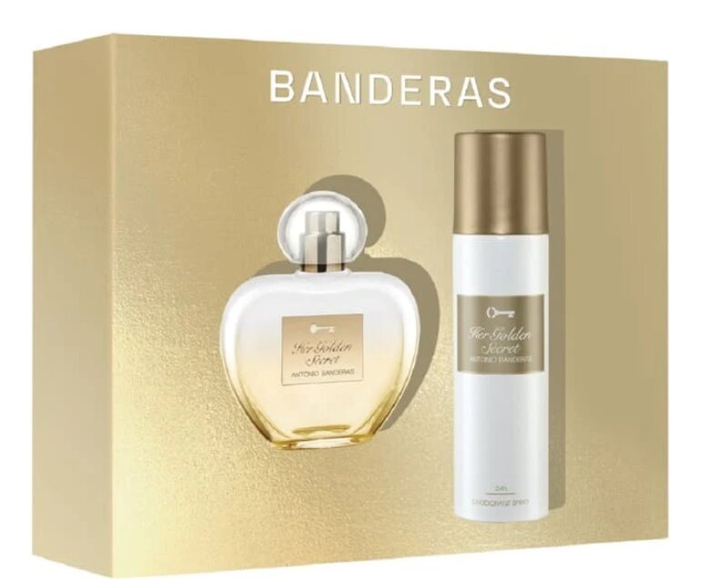 Lahjapaketti naisille Antonio Banderas Her Golden Secret: hajuvesi EDT, 80 ml + deodorantti, 150 ml hinta ja tiedot | Naisten hajuvedet | hobbyhall.fi