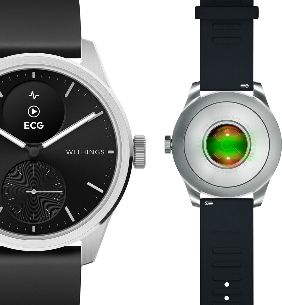 Withings Scanwatch 2, 42 mm, Black hinta ja tiedot | Älykellot | hobbyhall.fi