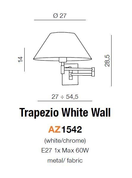 Seinävalaisin Azzardo Trapezio hinta ja tiedot | Seinävalaisimet | hobbyhall.fi