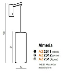 Seinävalaisin Azzardo Almeria Black hinta ja tiedot | Seinävalaisimet | hobbyhall.fi