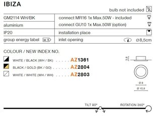 Upotettava valaisin Azzardo Ibiza Black/Gold hinta ja tiedot | Upotettavat valaisimet ja LED-valaisimet | hobbyhall.fi