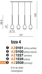 Riippuvalaisin Azzardo Izza 4 Smoky hinta ja tiedot | Riippuvalaisimet | hobbyhall.fi