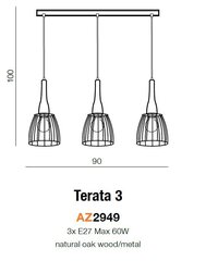 Riippuvalaisin Azzardo Terata 3 hinta ja tiedot | Riippuvalaisimet | hobbyhall.fi