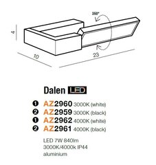 Seinävalaisin Azzardo Dalen White hinta ja tiedot | Seinävalaisimet | hobbyhall.fi