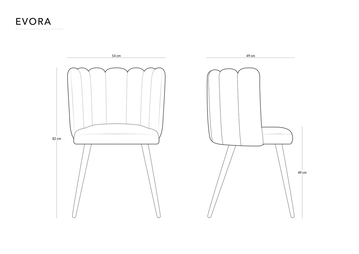 Tuolisarja Cosmopolitan Design Evora, beige, 2 tuolia hinta ja tiedot | Ruokapöydän tuolit | hobbyhall.fi