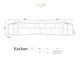 Sohva Milo Casa Esther, 285x285x78 cm, vihreä hinta ja tiedot | Sohvat ja vuodesohvat | hobbyhall.fi