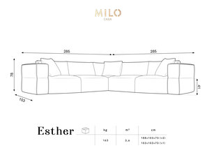 Sohva Milo Casa Esther, 285x285x78 cm, harmaa hinta ja tiedot | Sohvat ja vuodesohvat | hobbyhall.fi