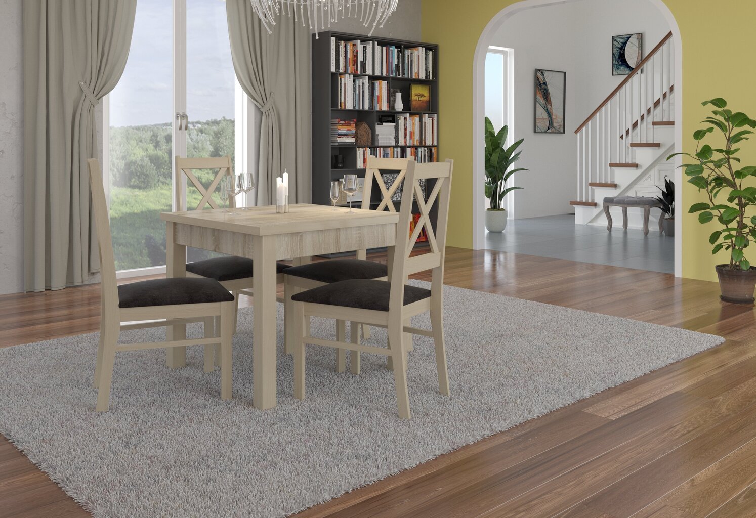 ADRK Furniture Rodos 38 ruokailuryhmä, beige/harmaa hinta ja tiedot | Ruokailuryhmät | hobbyhall.fi