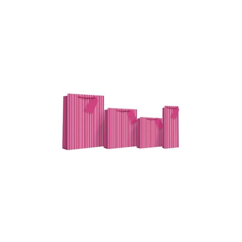 L lahjapussi Pink Stripe Holo hinta ja tiedot | Lahjapaketointi | hobbyhall.fi
