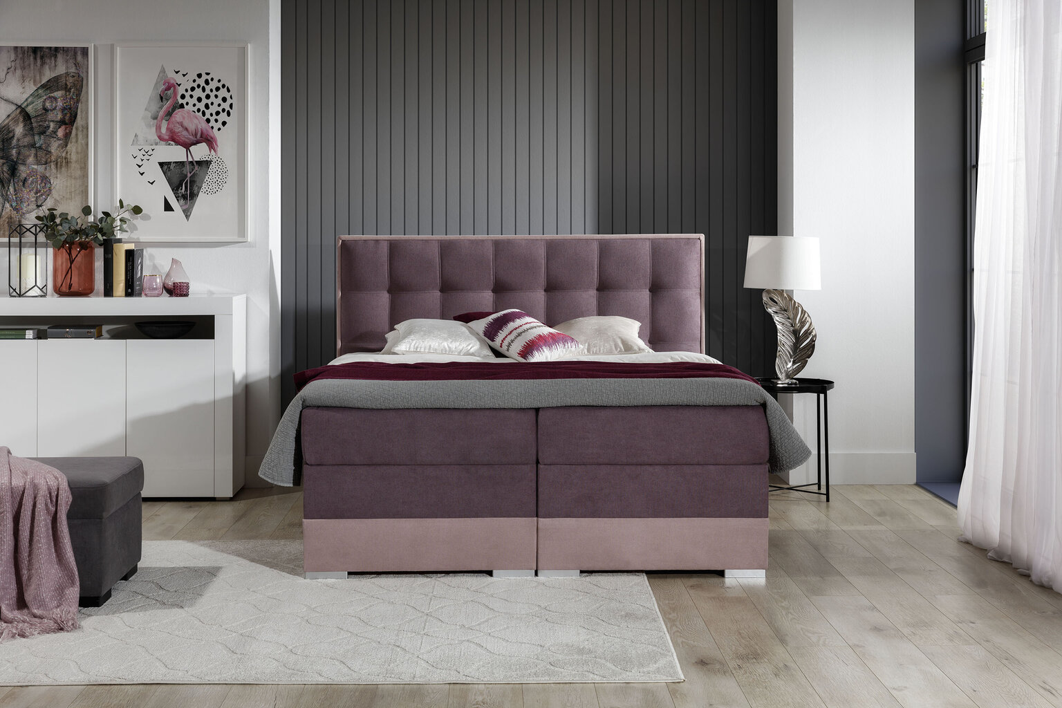 Sänky Damaso, 140 x 200 cm, vaaleanpunainen hinta ja tiedot | Sängyt | hobbyhall.fi