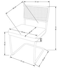 2-tuolin setti K524, harmaa/hopea hinta ja tiedot | Ruokapöydän tuolit | hobbyhall.fi